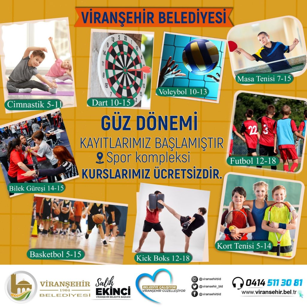 VİRANŞEHİR BELEDİYESİ’NDE GÜZ DÖNEMİ KURS KAYITLARI BAŞLADI