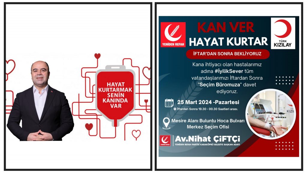 Nihat Çiftçi’den kan bağışına davet