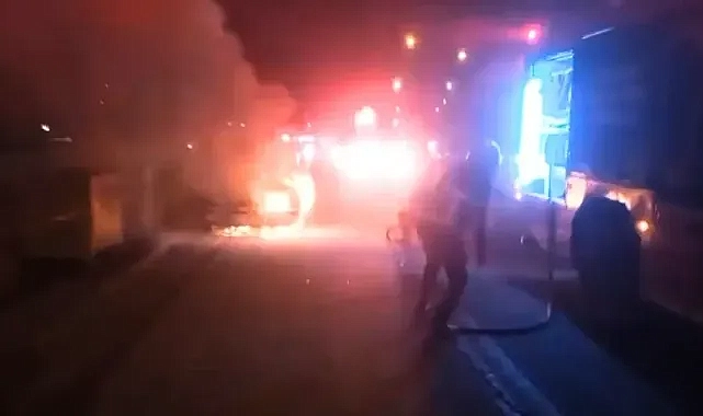 Şanlıurfa’da bir araç alevlere teslim oldu!
