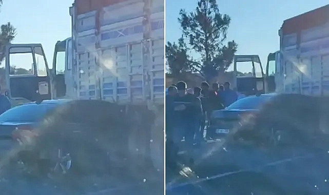 Urfa’da feci kaza! Otomobil, kamyonla çarpıştı!