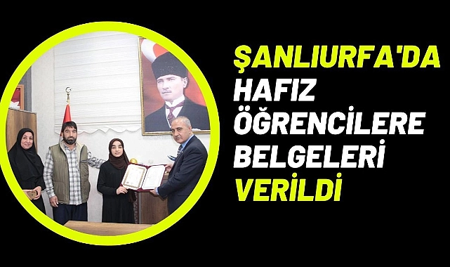 Şanlıurfa’da Hafız Öğrencilere Belgeleri Verildi