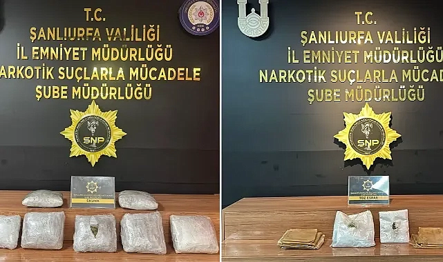 Şanlıurfa’da iki ayrı operasyon! 8 kilo 800 gram ele geçirildi!