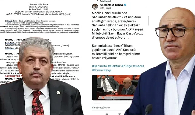 Tanal’dan Özsoy ‘a tepki: “Derhal Şanlıurfalılar ‘dan özür dileyin”