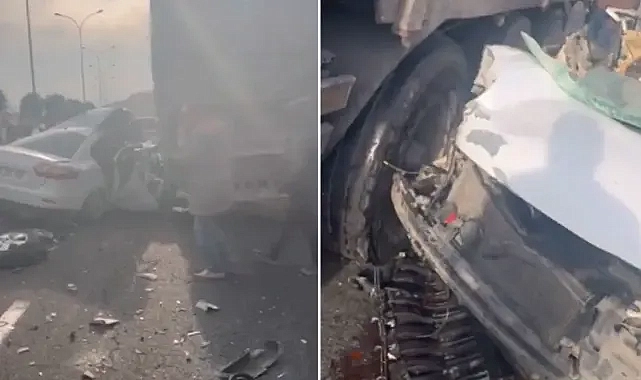 Şanlıurfa’da otomobil TIR’a çarptı! Sürücü hurdaya dönünde araçta sıkıştı!