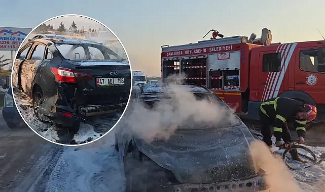 Şanlıurfa’da yanan otomobil küle döndü!