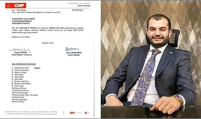 CHP Haliliye İlçe Başkanlığı’na Mehmet Can Kılıç Atandı
