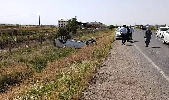 Kontrolden çıktı! Şanlıurfa’da otomobil takla attı!