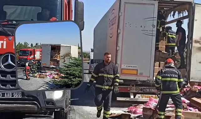 Urfa’da deterjan yüklü tır yandı!