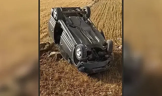 Urfa’daki ölüm yolunda takla attı!