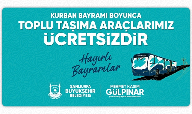 Şanlıurfa’da Kurban Bayramı’nda Ulaşım Ücretsiz