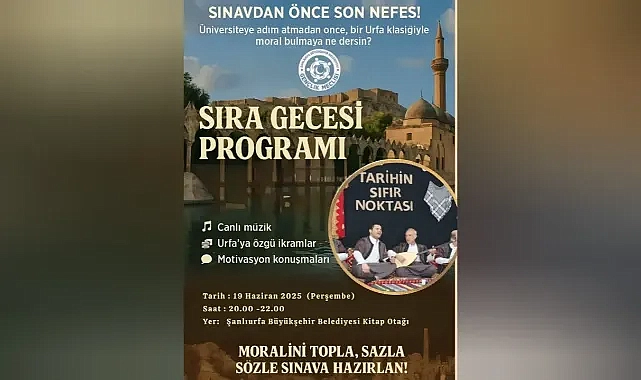 Şanlıurfa ‘da YKS Öncesi Gençlere Moral ve Motivasyon Gecesi