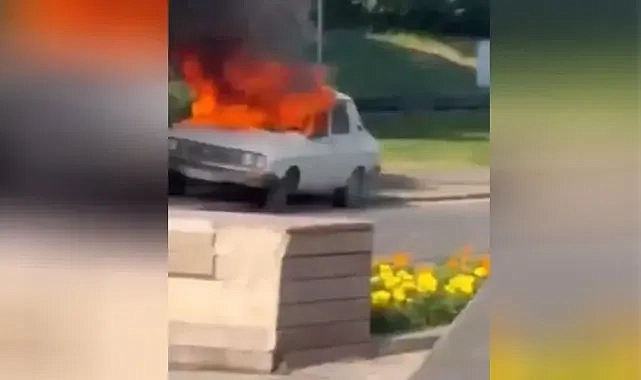 TBMM önünde aracını yaktı! Bakanlıktan açıklama geldi!