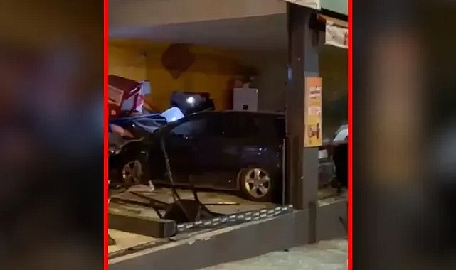 Urfa’da otomobil iş yerine daldı!