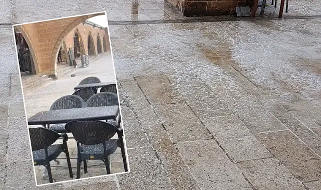 Şanlıurfa’da dolu etkili oldu! Beyaza bürüdü!
