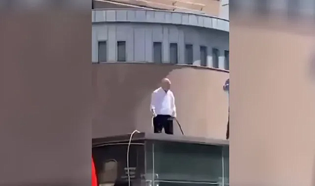 CHP Şanlıurfa Milletvekili Tanal, hortumla tepki gösterdi