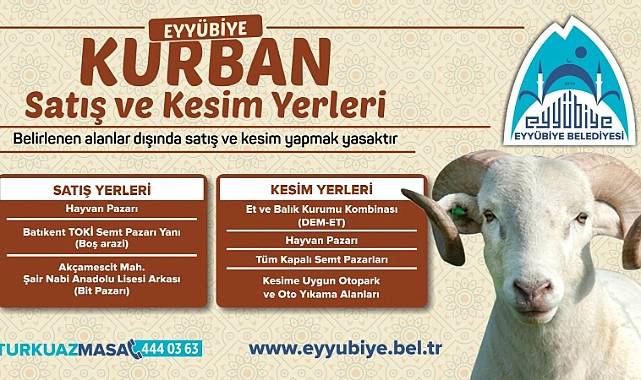 Eyyübiye’de Kurban Satış ve Kesim Yerleri Duyuruldu