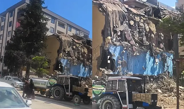 Urfa Suruç’taki bina yıkılıyor!
