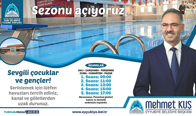 Eyyübiye Belediyesi Yüzme Havuzunda Sezon Açılıyor