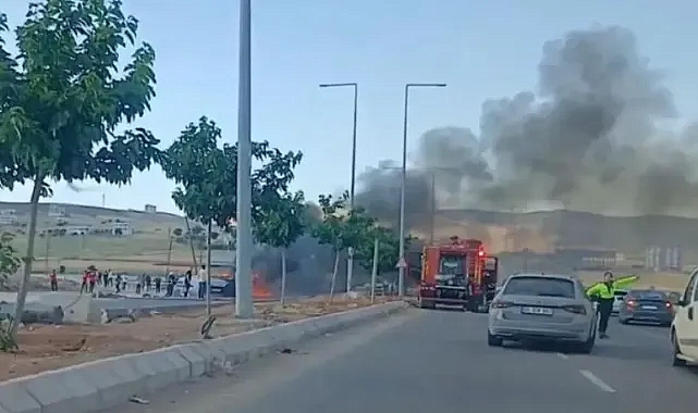 Şanlıurfa’da kaza sonrası yangın! İtfaiye müdahale etti!