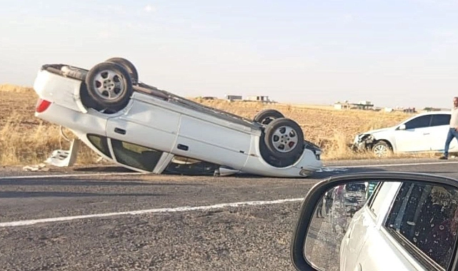 Şanlıurfa’da kontrolden çıkan otomobil takla attı