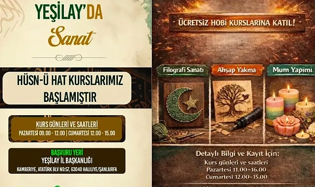 Yeşilay Şanlıurfa’dan ücretsiz yaz sanat kursları