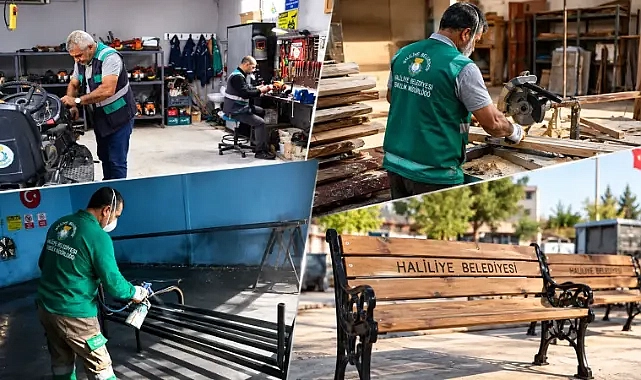 ‘Üreten Belediye’ Haliliye, kent mobilyalarını kendi üretiyor